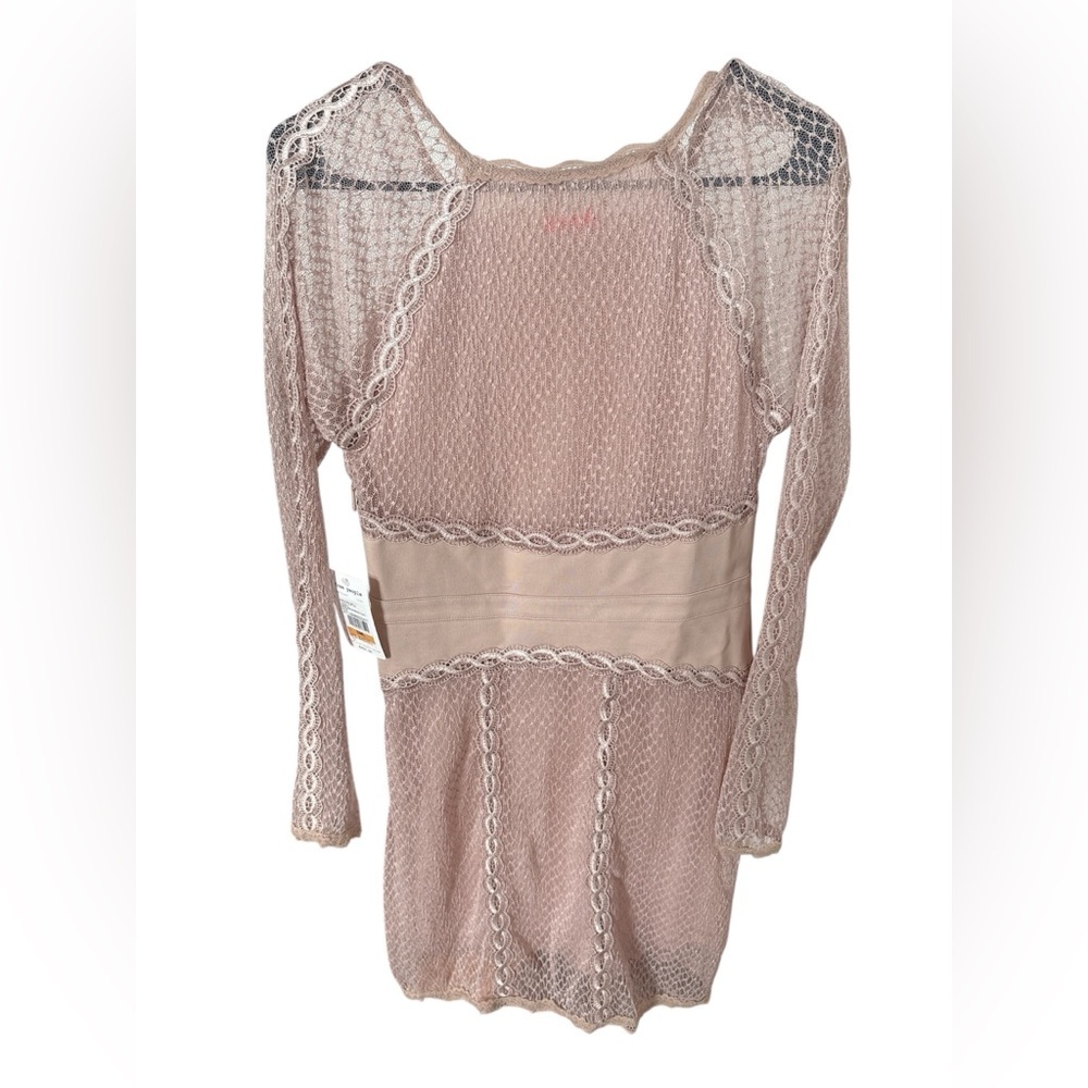 CLOSET CLEANOUT Free People mesh/lace body on dress- nude colored-Size L- NWT - Picture 5 of 9